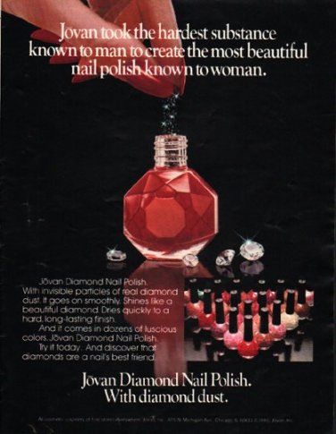 1980 Jovan Diamond Nail Polish Ad "diamond dust"