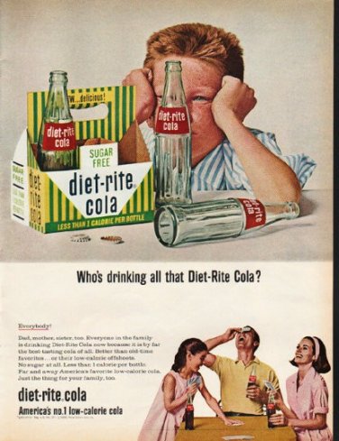 1965 Diet-Rite Cola Ad "Who's drinking"