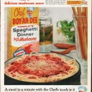1961 Chef Boy-Ar-Dee Ad "Complete spaghetti dinner"
