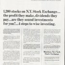 1965 Members New York Stock Exchange Ad "1,200 stocks"