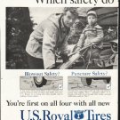 1958 U.S. Royal Tires Ad "Which safety"