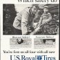 1958 U.S. Royal Tires Ad "Which safety"