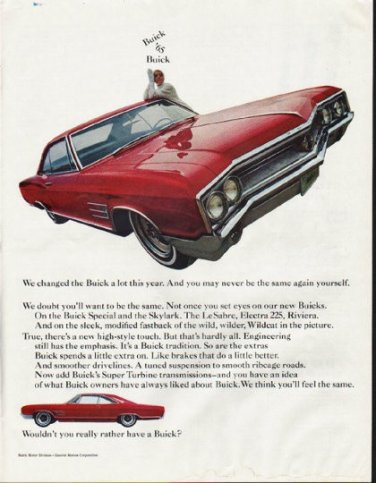 1965 Buick Wildcat Ad "We changed" ~ (model year 1965)