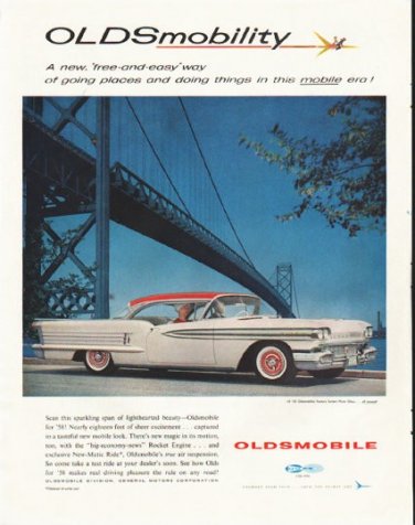 1958 Oldsmobile Ad "free-and-easy" ~ (model year 1958)