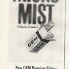 1961 Gem Razor Ad "Micro Mist"