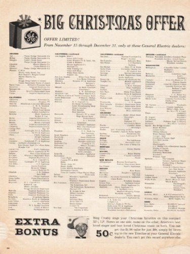 1961 General Electric Ad "Big Christmas Offer"