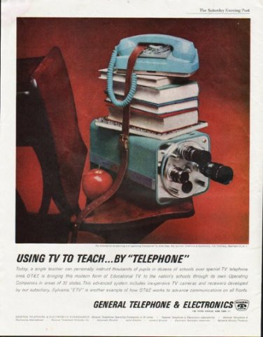 1963 General Telephone & Electronics Ad "Using TV"