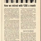1948 Phoenix Mutual Life Insurance Ad "How we retired"