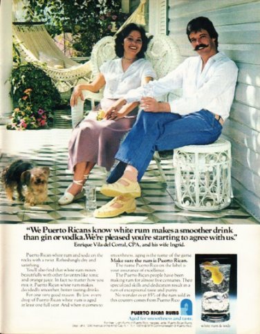 1980 Puerto Rican Rums Ad "white rum"