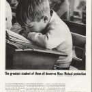 1964 Massachusetts Mutual Life Insurance Ad "The greatest student"