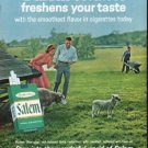 1964 Salem Cigarettes Ad "freshens your taste"