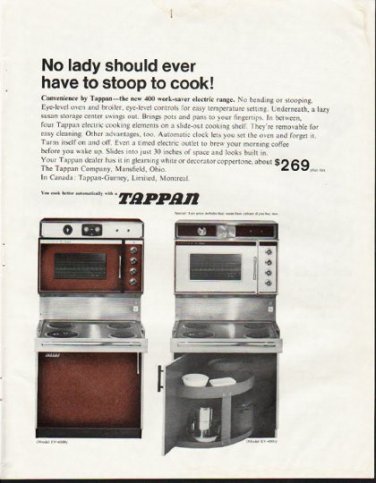 1964 Tappan Ad "No lady"