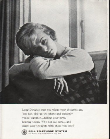 1963 Bell Telephone System Ad "your thoughts"