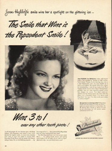 1948 Pepsodent Tooth Paste Ad "The Smile that Wins"