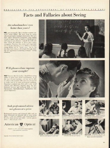 1948 American Optical Ad "Facts and Fallacies"