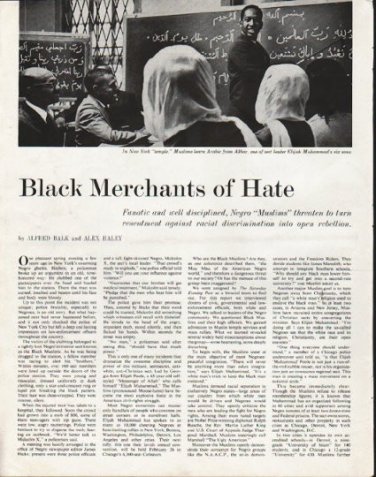 1963 Muslims Article "Merchants of Hate"