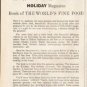 1961 Holiday Magazine Ad "Fine Food"