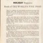 1961 Holiday Magazine Ad "Fine Food"