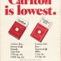 1980 Carlton Cigarettes Ad "lowest."