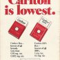 1980 Carlton Cigarettes Ad "lowest."