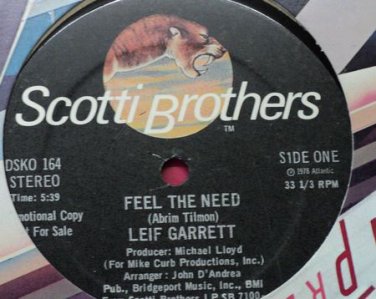 Pop) Leif Garrett Feel The Need VG+ 1978 Promo 12"