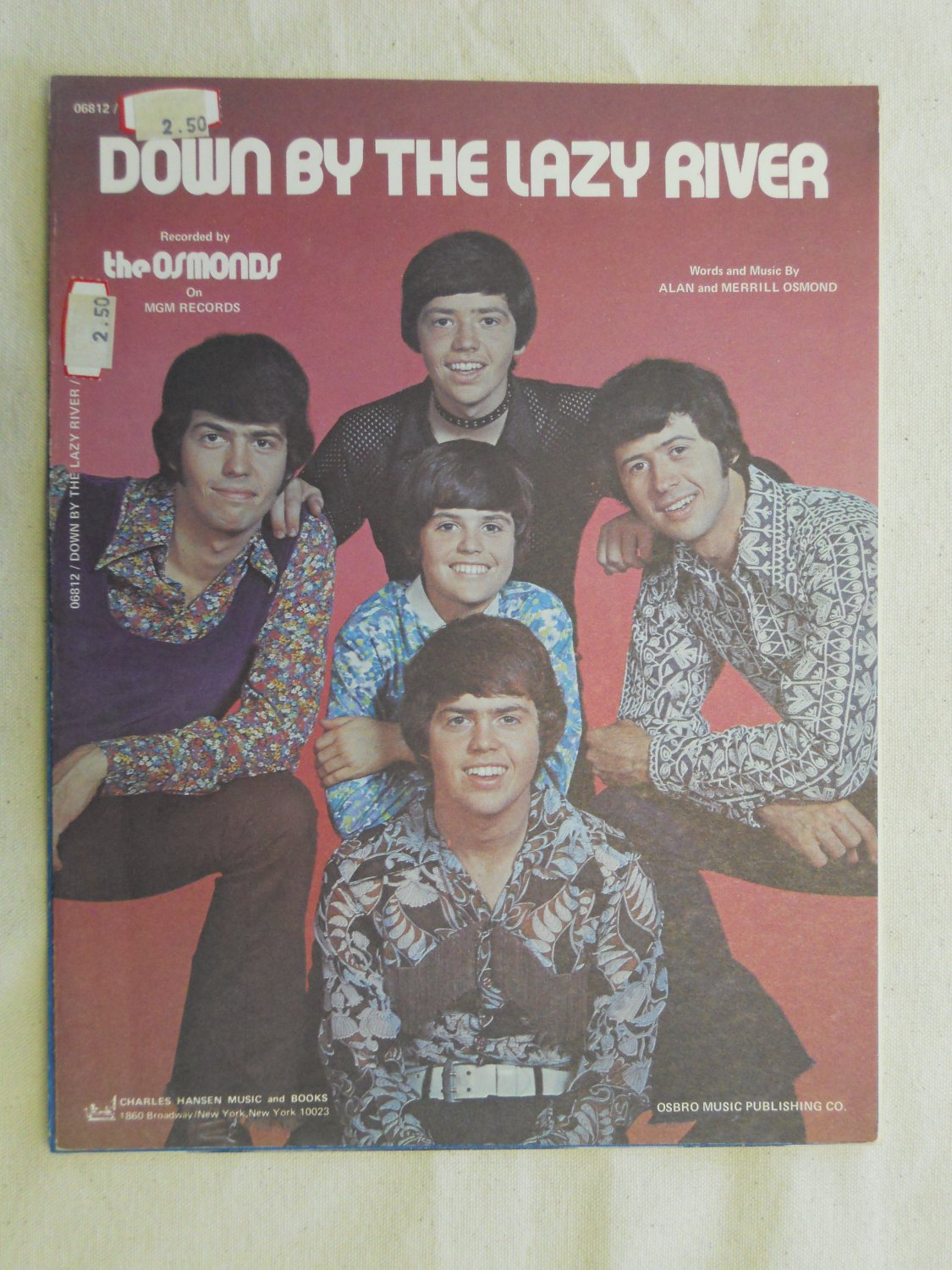 Pop) Donny & Osmonds Down By... Original 1971 PS Sheet Music