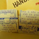 Reggae) Jimmy Cliff 2 Used VG+ 1981 Ritz New York Ticket Stubs
