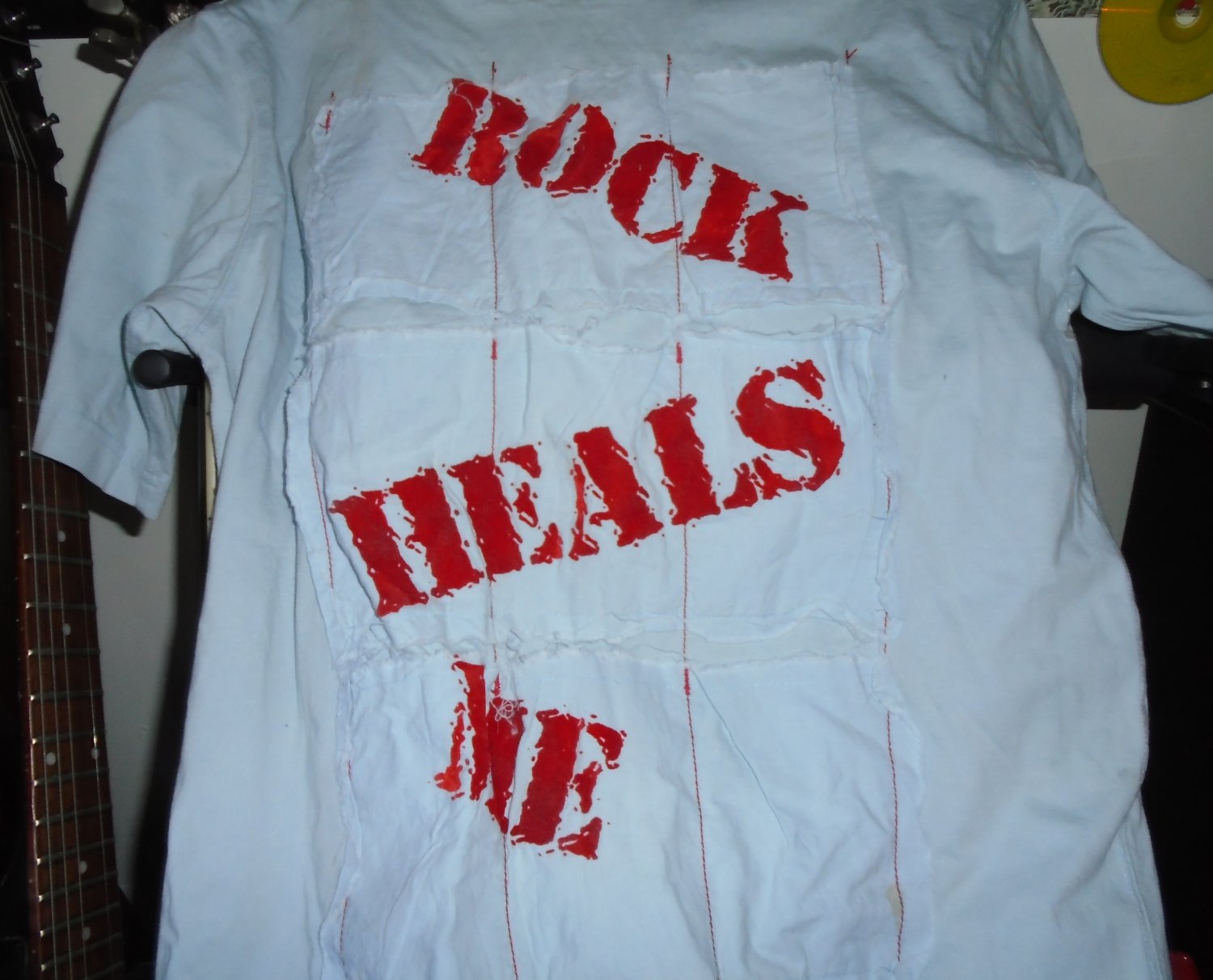 rock heals me discontinued religious spiritual L 9 pocket tee - jesus love
