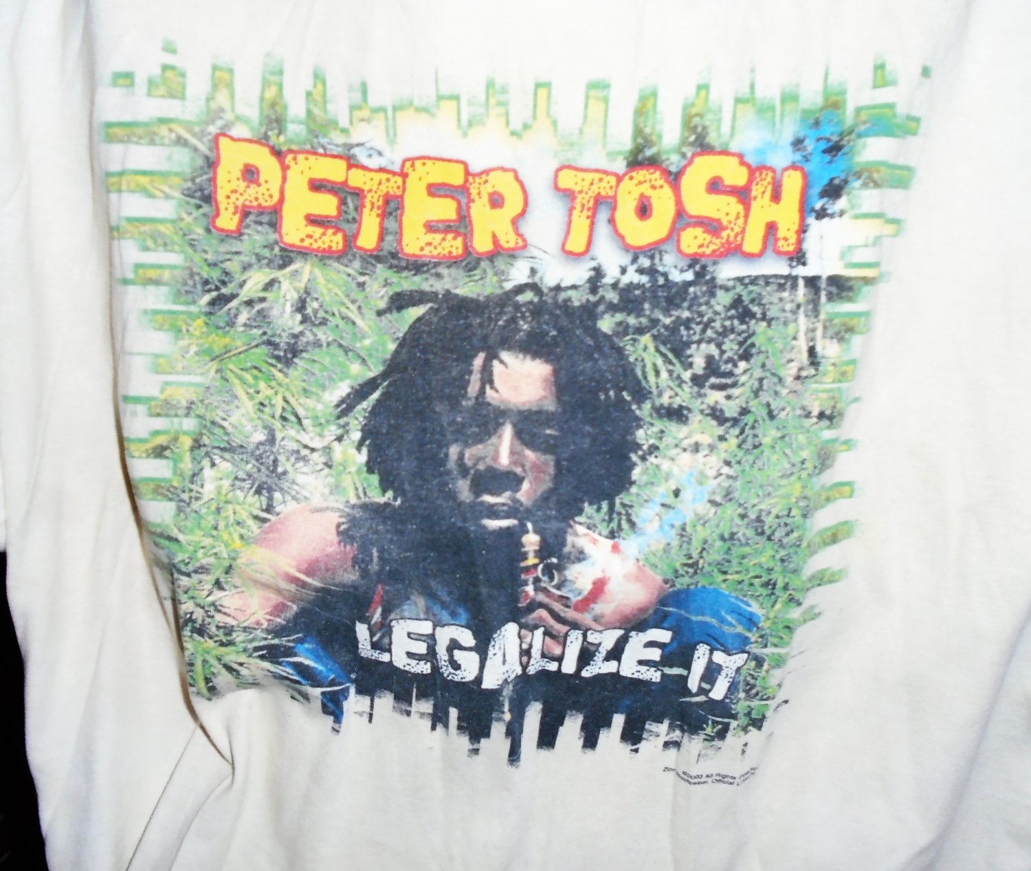 peter tosh legalize it vintage 2003 xl official tee - reggae rasta jah african