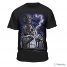 skeleton reaper with flying v guitar 2xl tee/discontinued - heavy metal goth dio