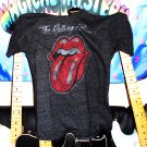 rolling stones tongue logo 2010 official girls M distressed tee - angie hot rocks