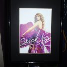 taylor swift speak now color photo with reprint signature in black frame - pop red