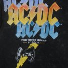 ac dc for those about to rock logo new L womens tee - hard rock guitar black ice