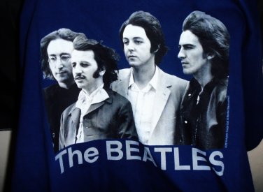 beatles 1968 photo logo new UK M tee - fab four lennon mccartney ringo george