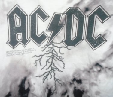 ac dc official lighting logo L over sized tee - angus malcom hard rock