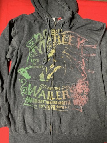bob marley nov. 1979 vintage m reggae hoodie EXCELLENT SHAPE!
