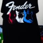 fender 3 guitar M mint official tee discontinued - jaguar strat jazzmaster jimi