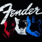 fender 3 guitar M mint official tee discontinued - jaguar strat jazzmaster jimi
