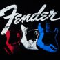 fender 3 guitar M mint official tee discontinued - jaguar strat jazzmaster jimi