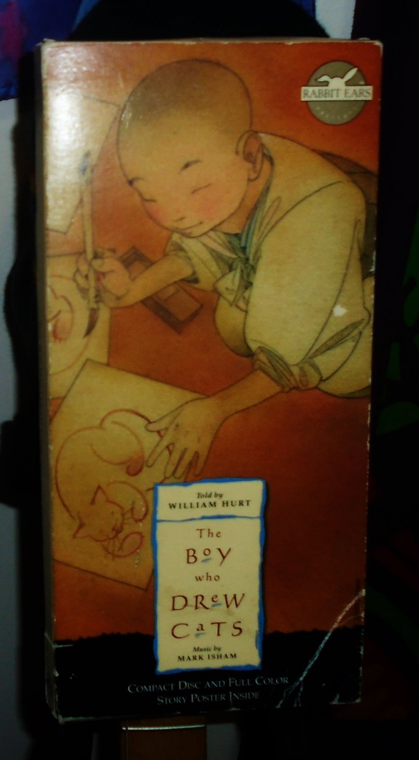 boy who drew cats rare gatefold long box cd & poster - kids children education