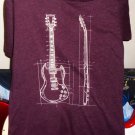 sg guitar blueprint m woman tee - hard rock zappa jimi clapton page allman ac dc