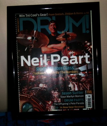 rush neil peart mint official drum mag metal framed glass tribute - drums 2112 signals