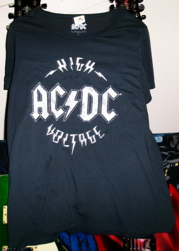 ac dc high voltage XL woman official tee - angus gibson sg thunderstruck bon