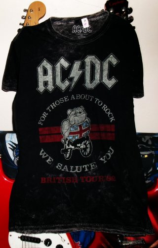 ac dc for those about to rock we salute you british tour 1982 official M tee