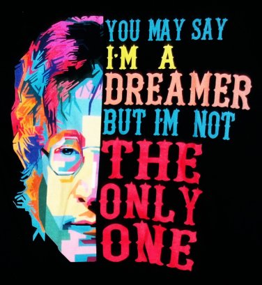 john lennon you may say i'm a dreamer MINT vintage M tee - beatles yoko imagine epiphone guitar