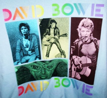 david bowie 4 photos '70s glam punk rock years S tee - ziggy stardust starman guitars
