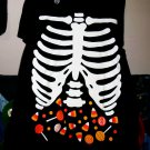 skeleton glow in the dark human rib cage L tee - spooky halloween goth punk
