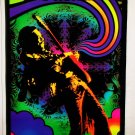jimi hendrix guitar solo pyschedelic black light groovy 2000s poster - rock god fire voodoo child