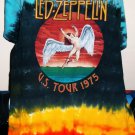 led zeppelin swan song logo USA tour 1975 official L tie dye tee - jimmy page zoso guitars