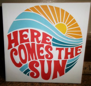 beatles here comes the sun song title canvas art in frame - abbey road george harrison